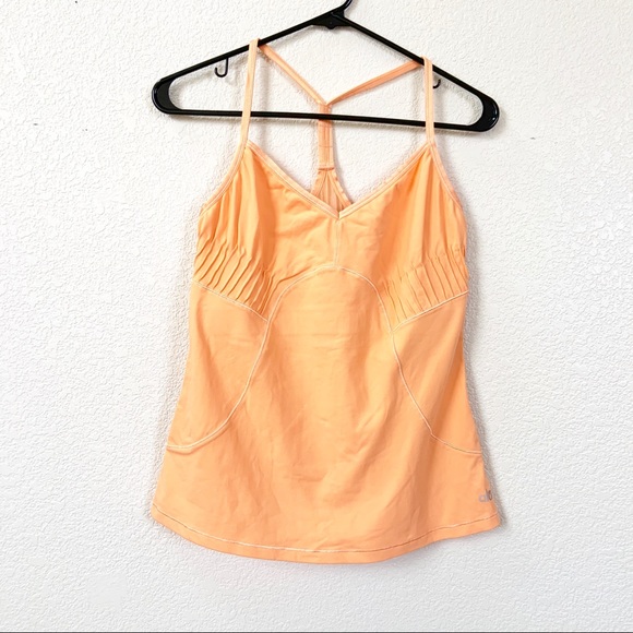 ALO Yoga Tops - ALO Yoga Cool Fit Orange Athletic Bra Tank Top L